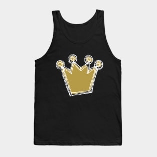 White and Gold Crown Minimalist Sketch Tank Top